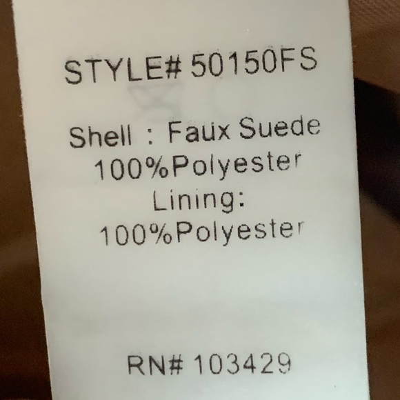 L’atelier Faux Suede Brown Moto Biker Asymmetrical Zip Long Sleeve Jacket Medium - Picture 6 of 14